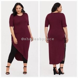 Torrid Super Soft Crew Knotted Asymmetrical Tunic Tee Women's Size 2X